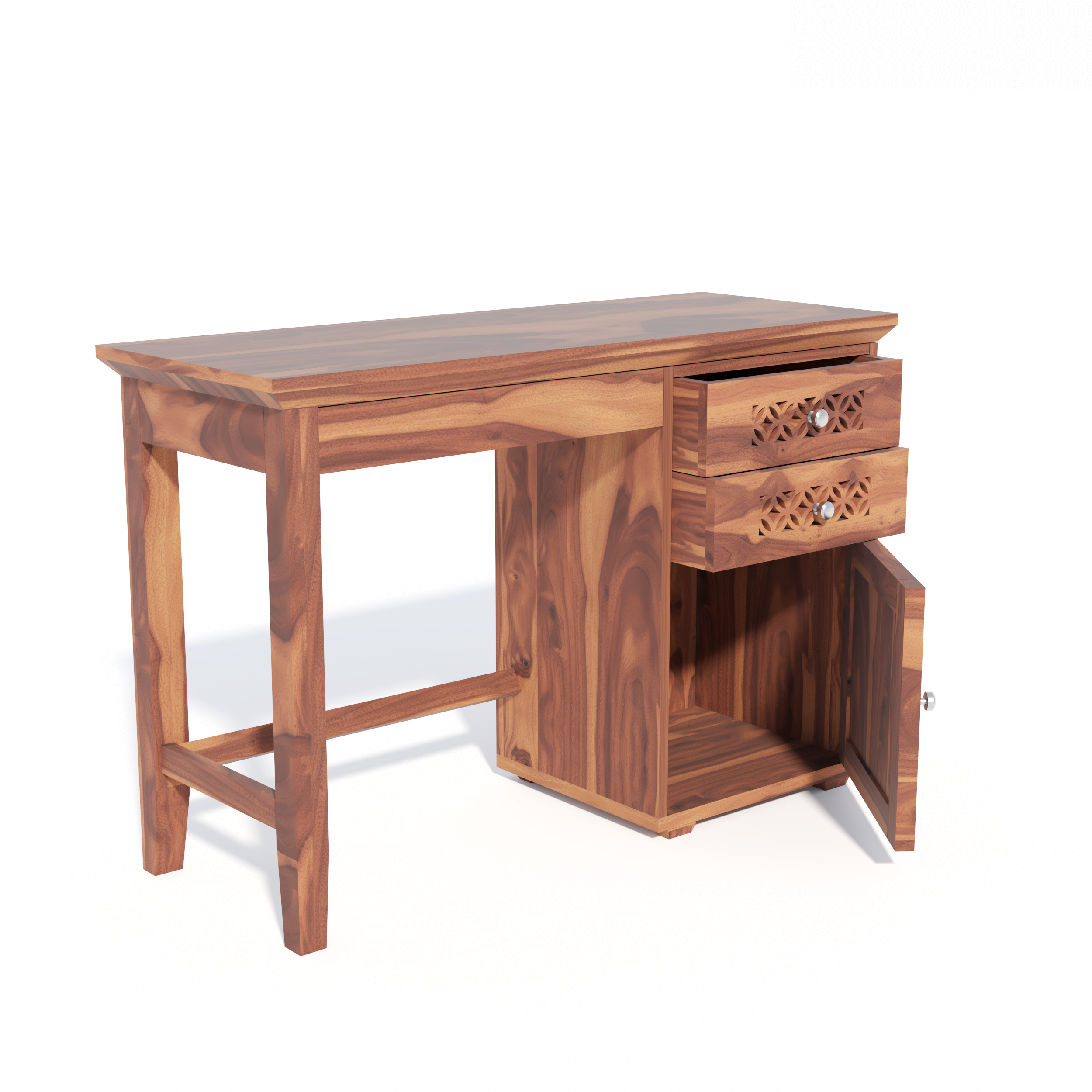 Florestawud Solid Sheesham Wood Study Table with Chair – Honey Finish