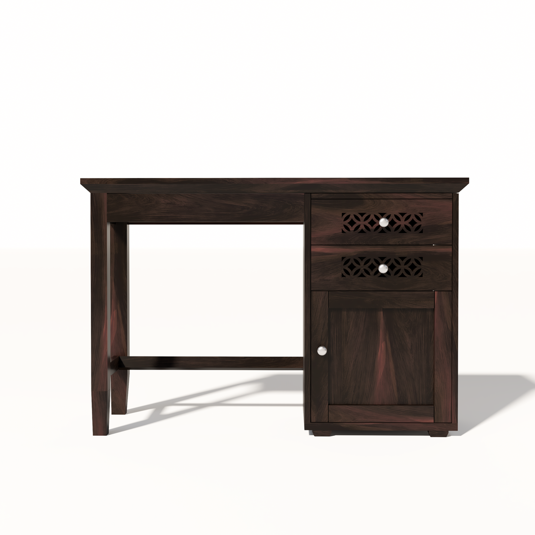 Florestawud Solid Sheesham Wood Study Table with Chair – Walnut Finish