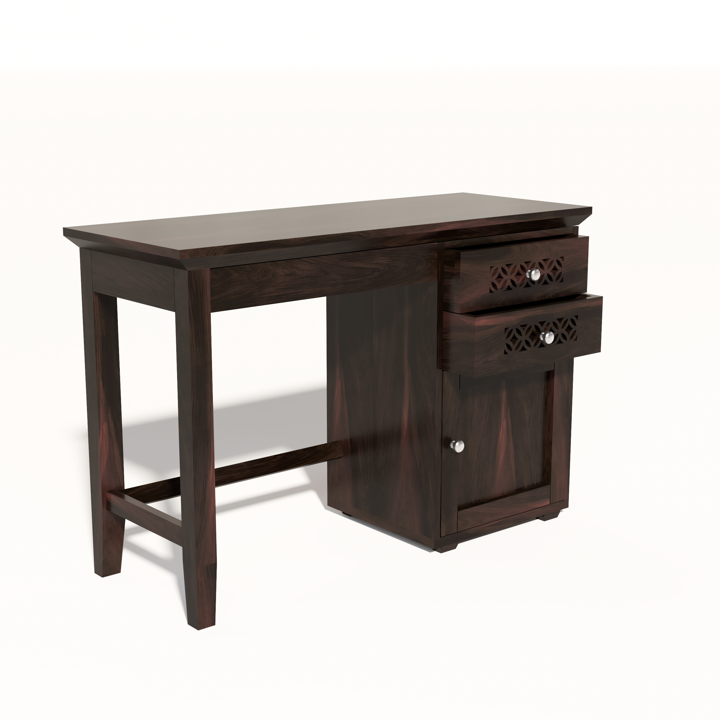 Florestawud Solid Sheesham Wood Study Table with Chair – Walnut Finish