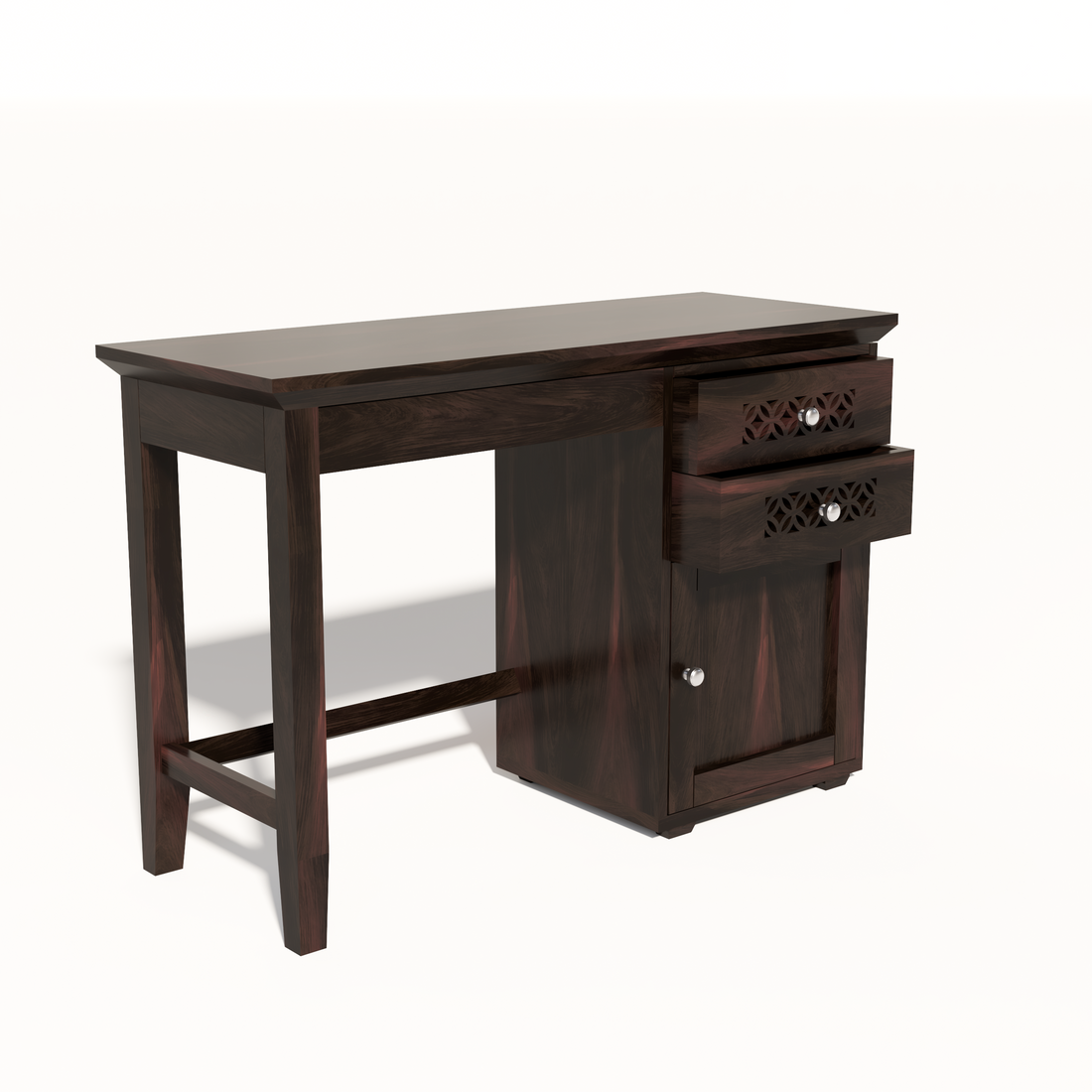 Florestawud Solid Sheesham Wood Study Table with Chair – Walnut Finish