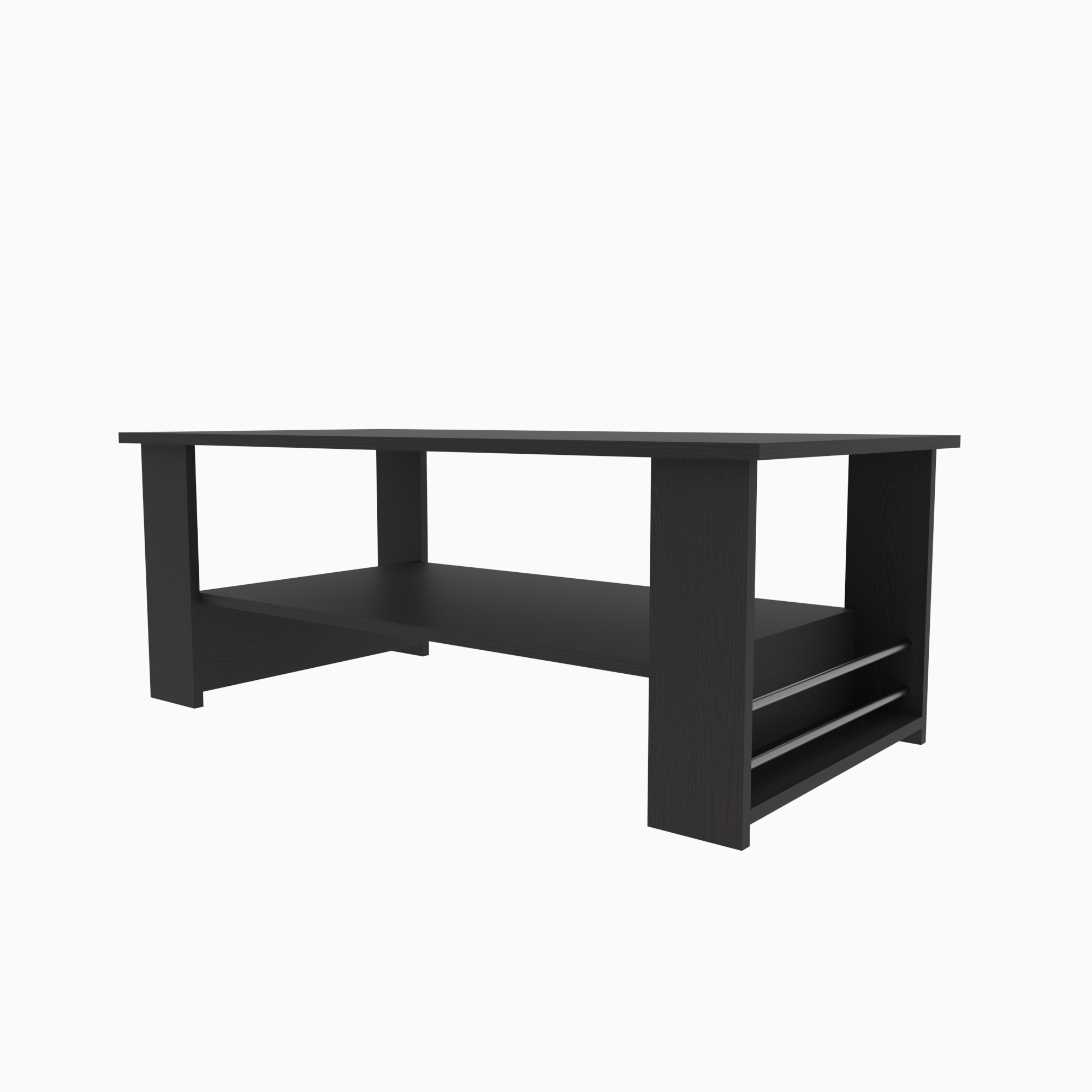 Florestawud Engineered Wood Coffee Table with Open Storage Shelf – Wenge Finish