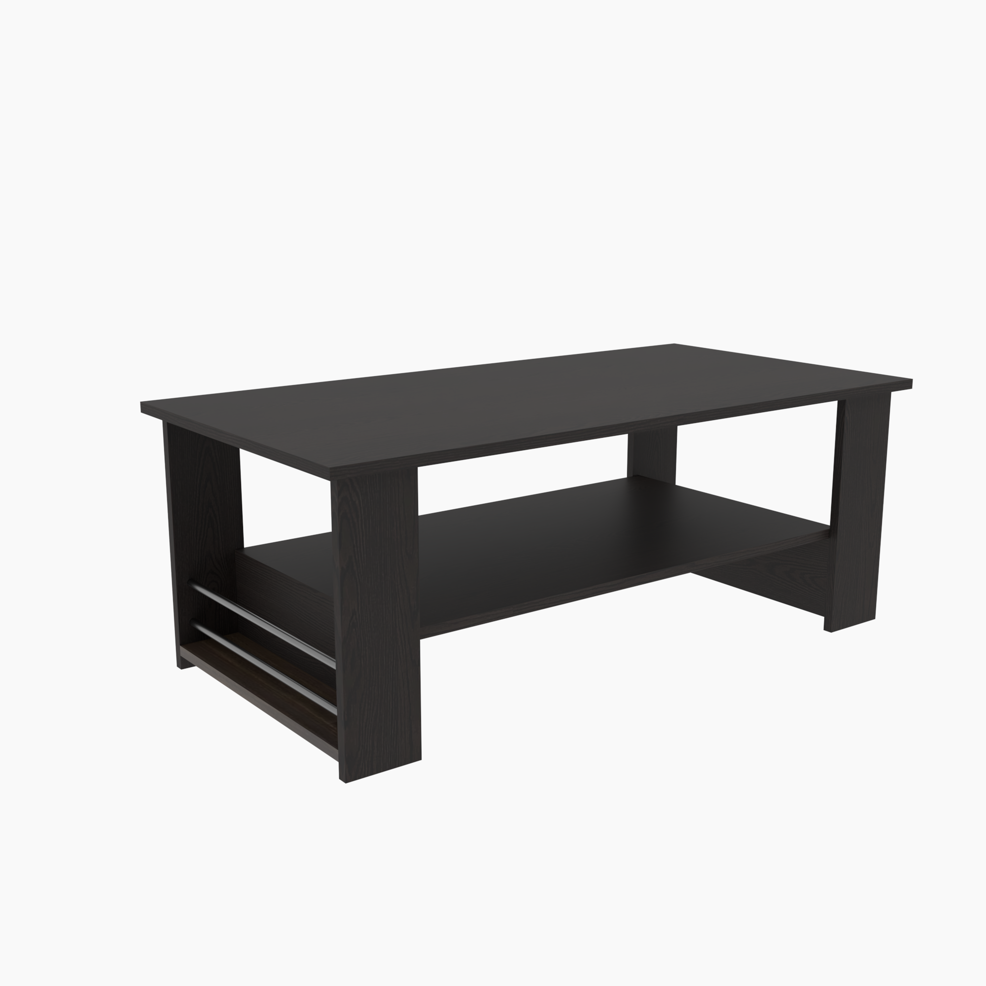 Florestawud Engineered Wood Coffee Table with Open Storage Shelf – Wenge Finish