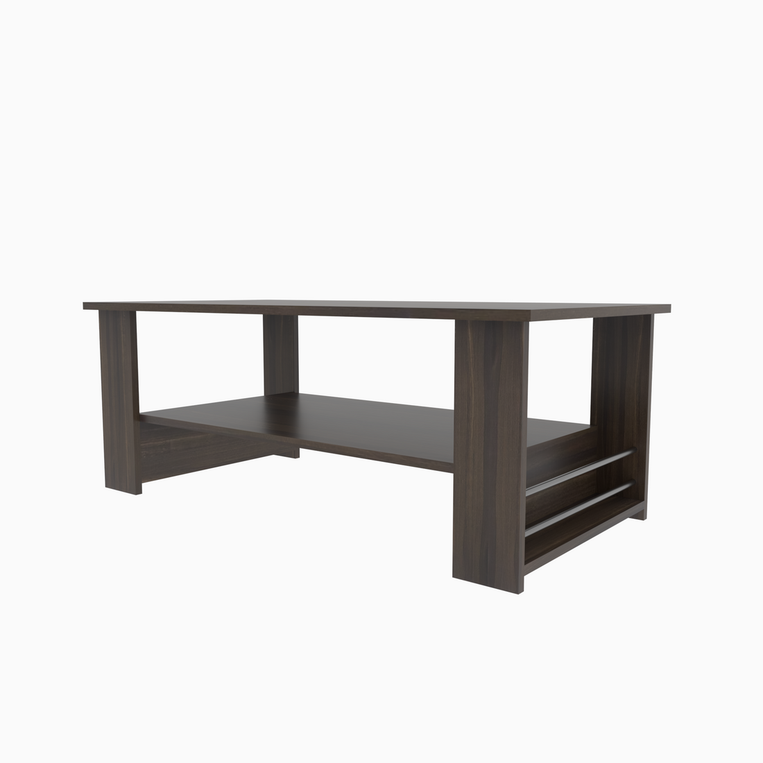 Florestawud Engineered Wood Coffee Table with Open Storage Shelf – Brown Finish