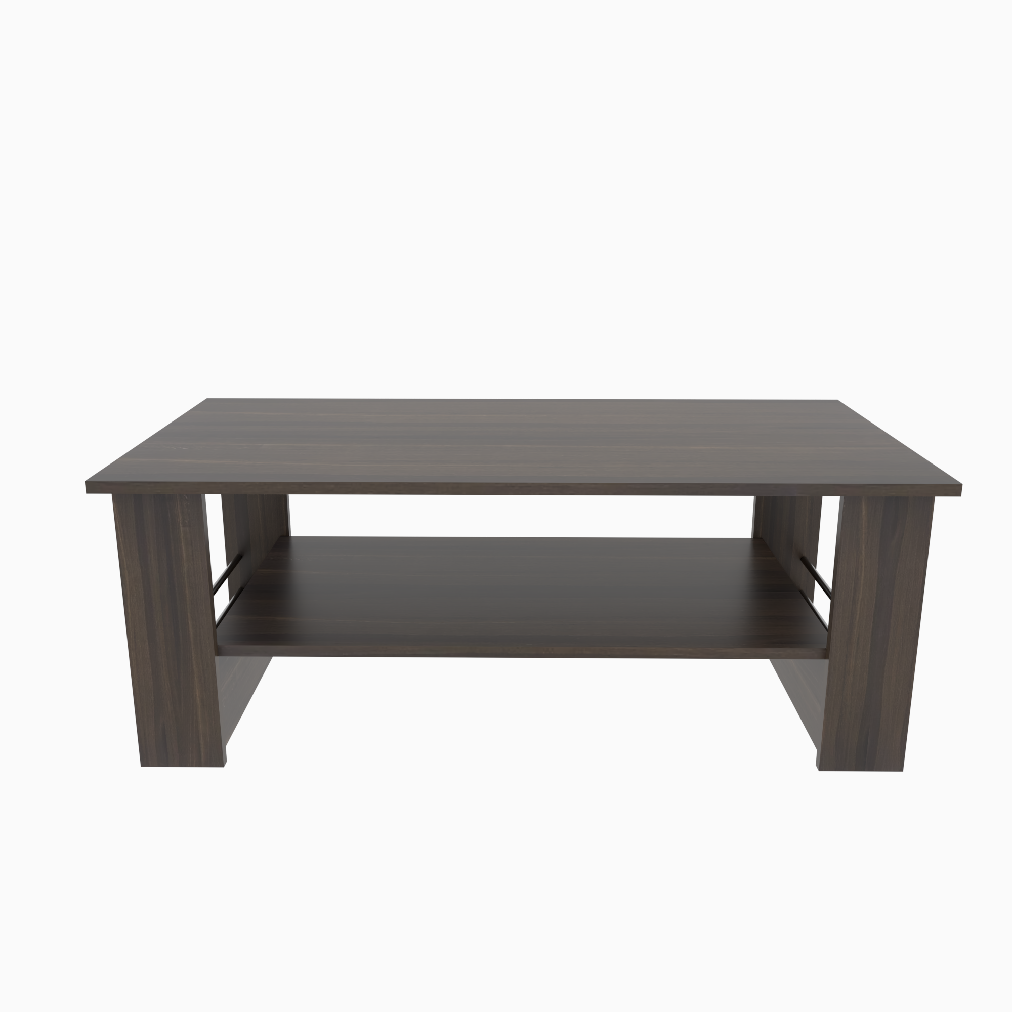 Florestawud Engineered Wood Coffee Table with Open Storage Shelf – Brown Finish