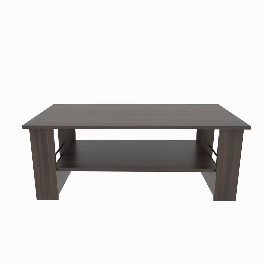 Florestawud Engineered Wood Coffee Table with Open Storage Shelf – Brown Finish