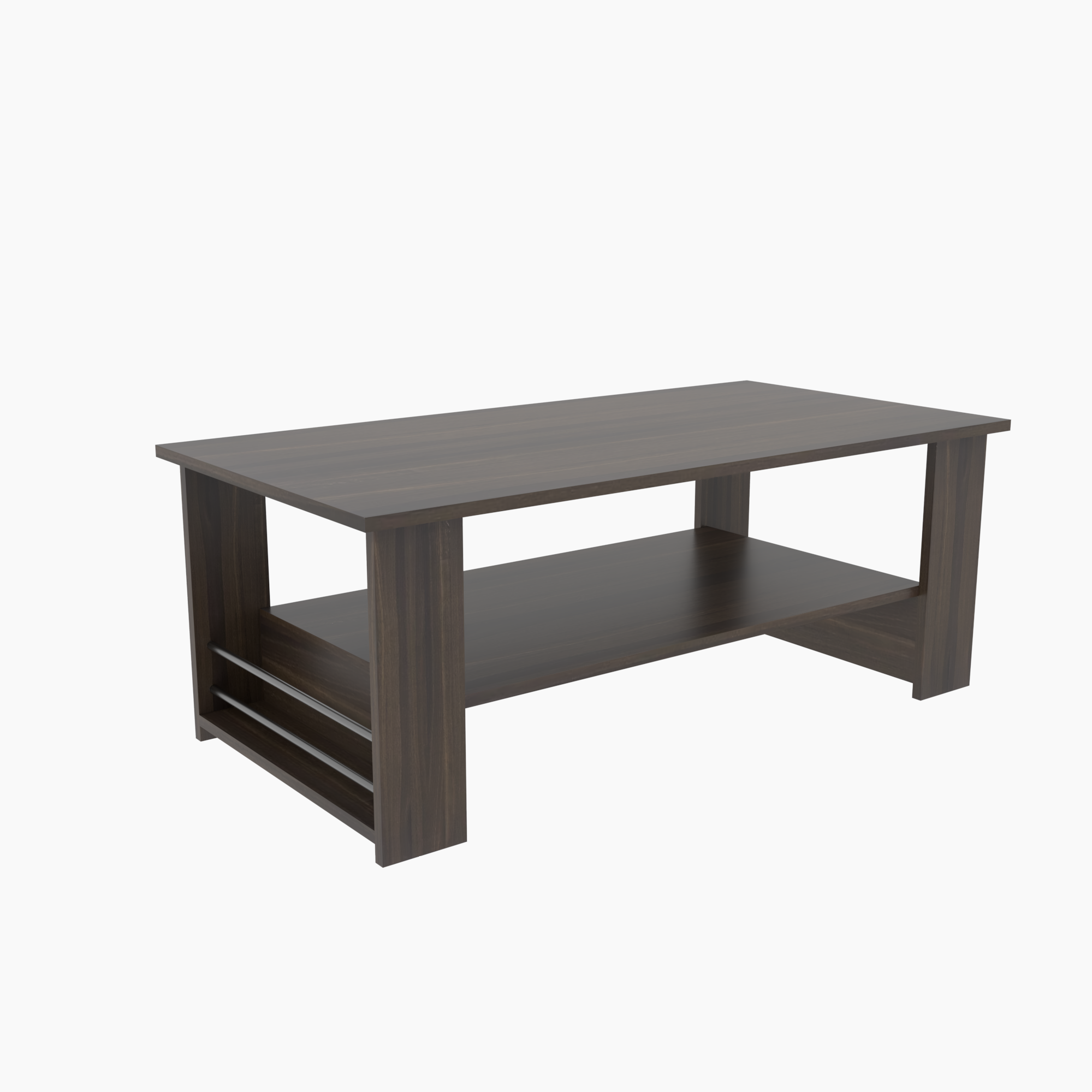 Florestawud Engineered Wood Coffee Table with Open Storage Shelf – Brown Finish