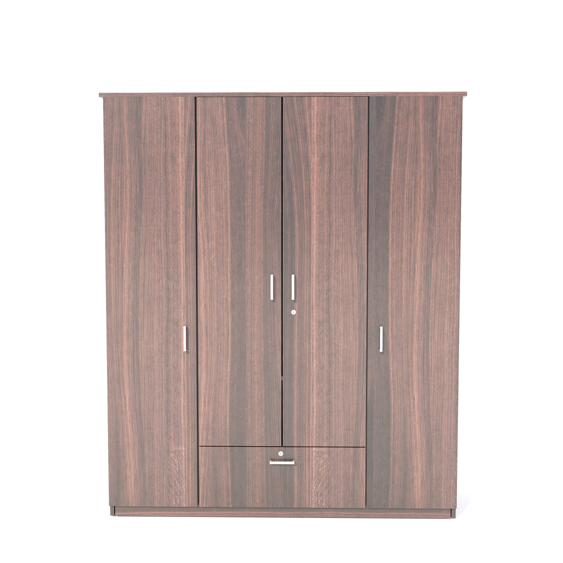 Florestawud 4 Door Engineered Wood Wardrobe with Drawer – Brown Finish