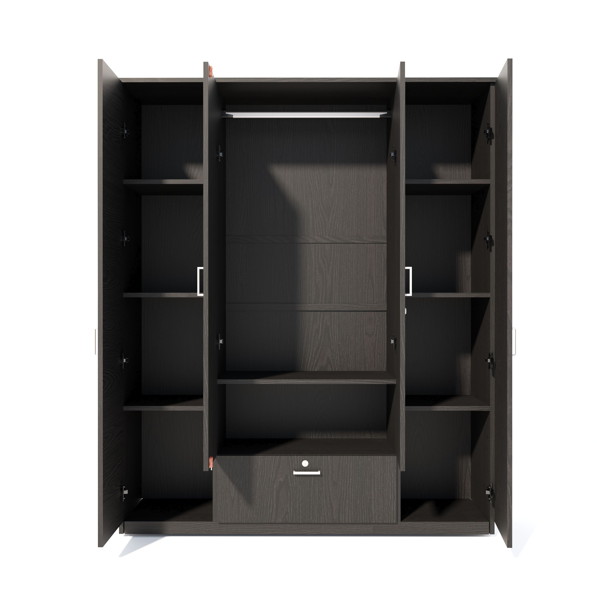 Florestawud 4 Door Engineered Wood Wardrobe with Drawer – Wenge Finish
