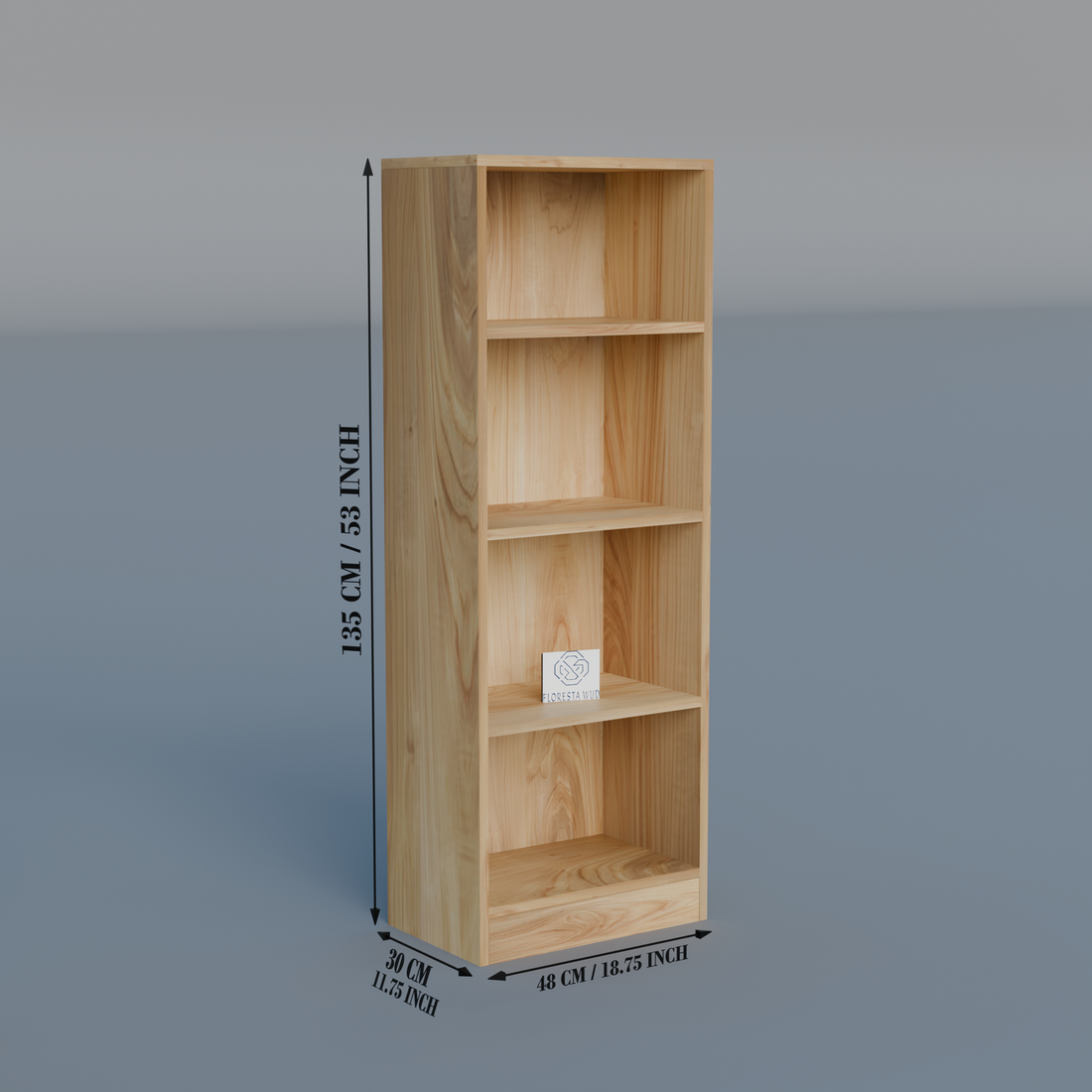 Florestawud Engineered Wood 4-Tier Open Kitchen Storage Rack – Natural Finish