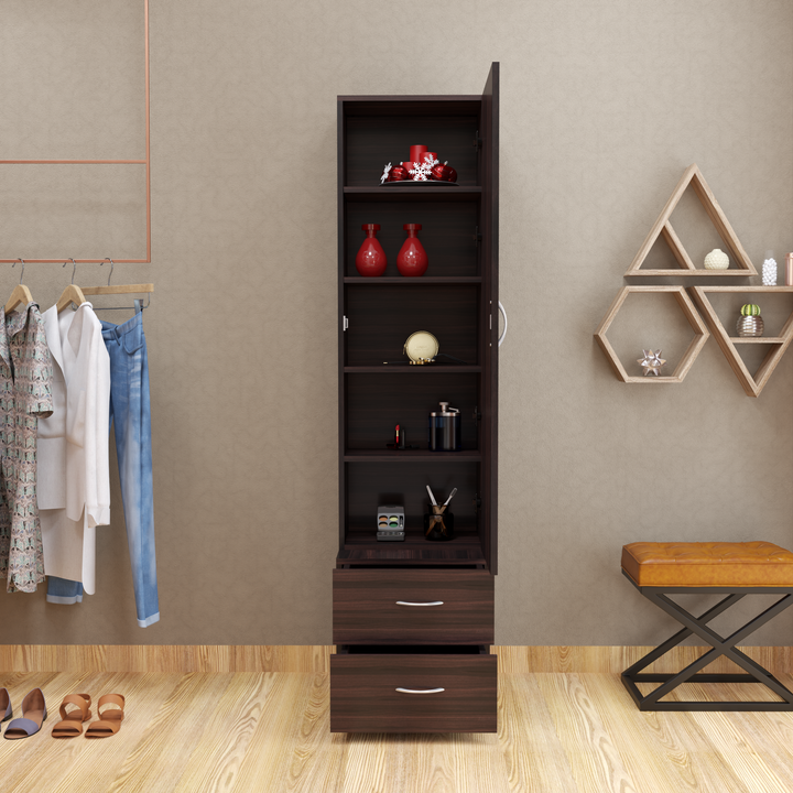 Florestawud Engineered Wood Dressing Table with Mirror & Drawers – Brown Finish