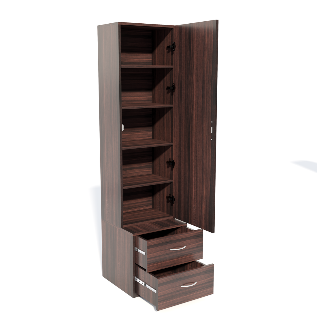 Florestawud Engineered Wood Dressing Table with Mirror & Drawers – Brown Finish