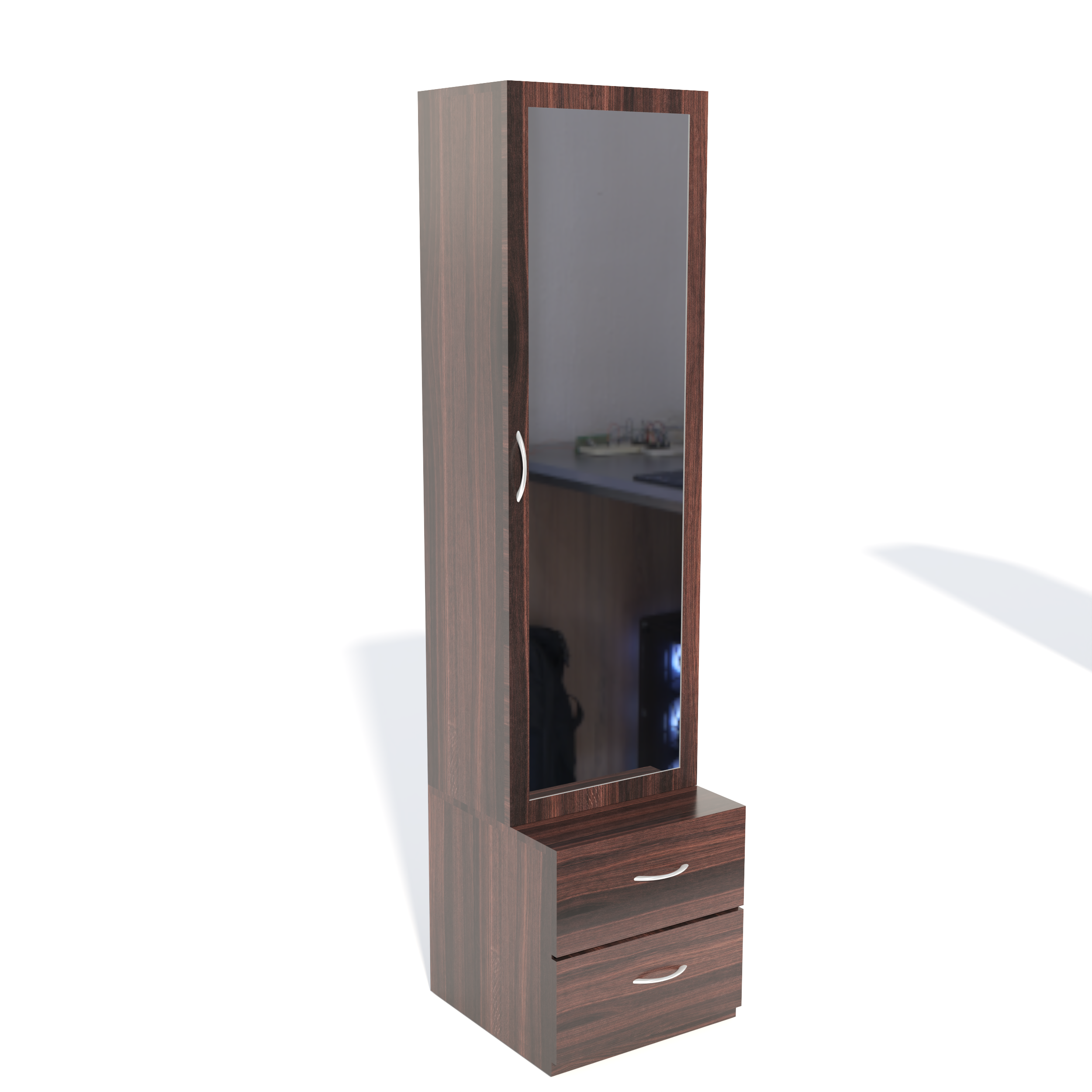 Florestawud Engineered Wood Dressing Table with Mirror & Drawers – Brown Finish