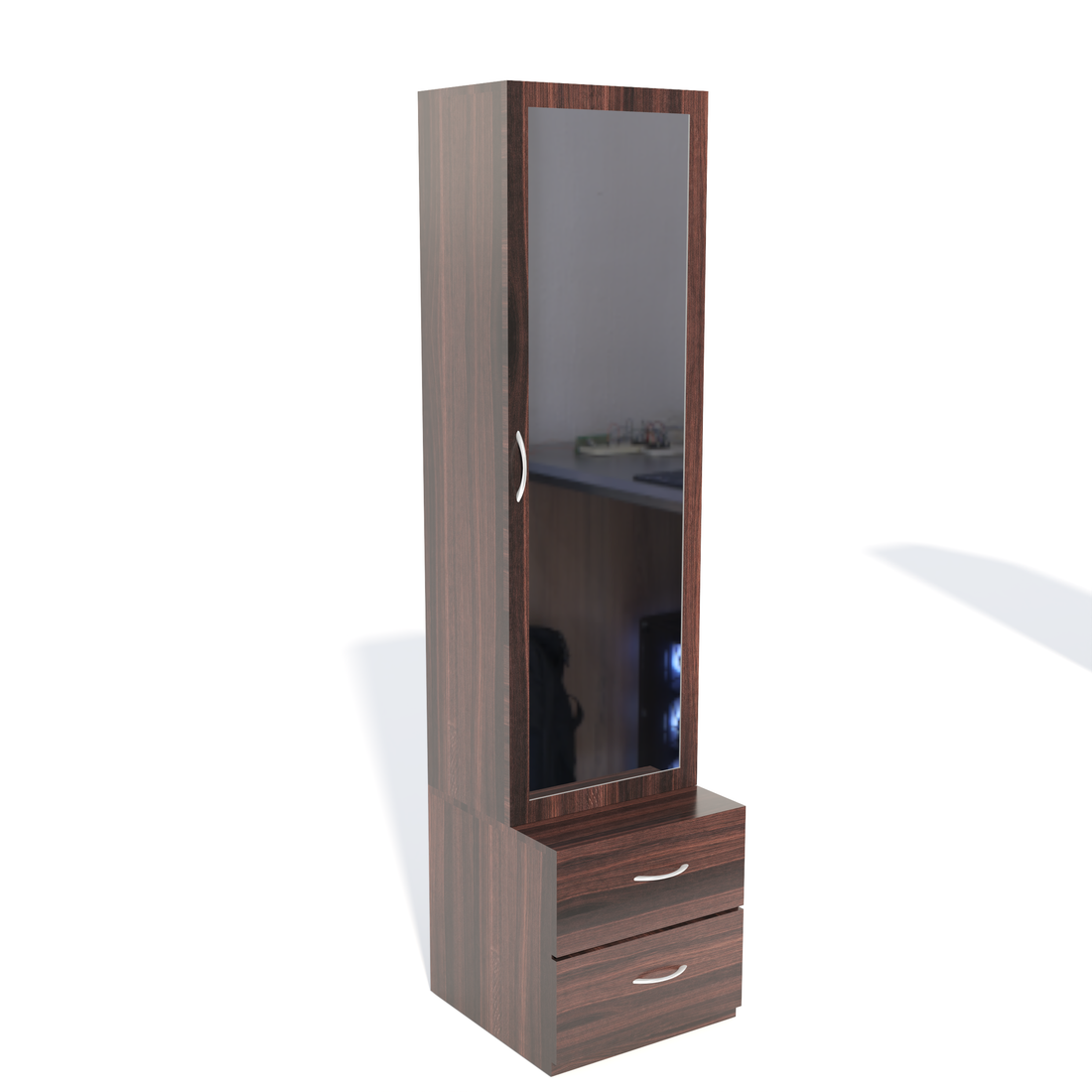 Florestawud Engineered Wood Dressing Table with Mirror & Drawers – Brown Finish