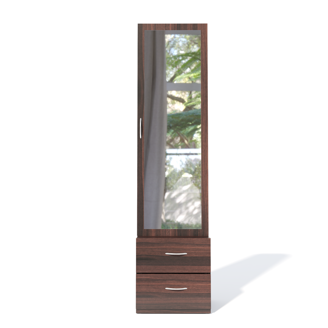 Florestawud Engineered Wood Dressing Table with Mirror & Drawers – Brown Finish