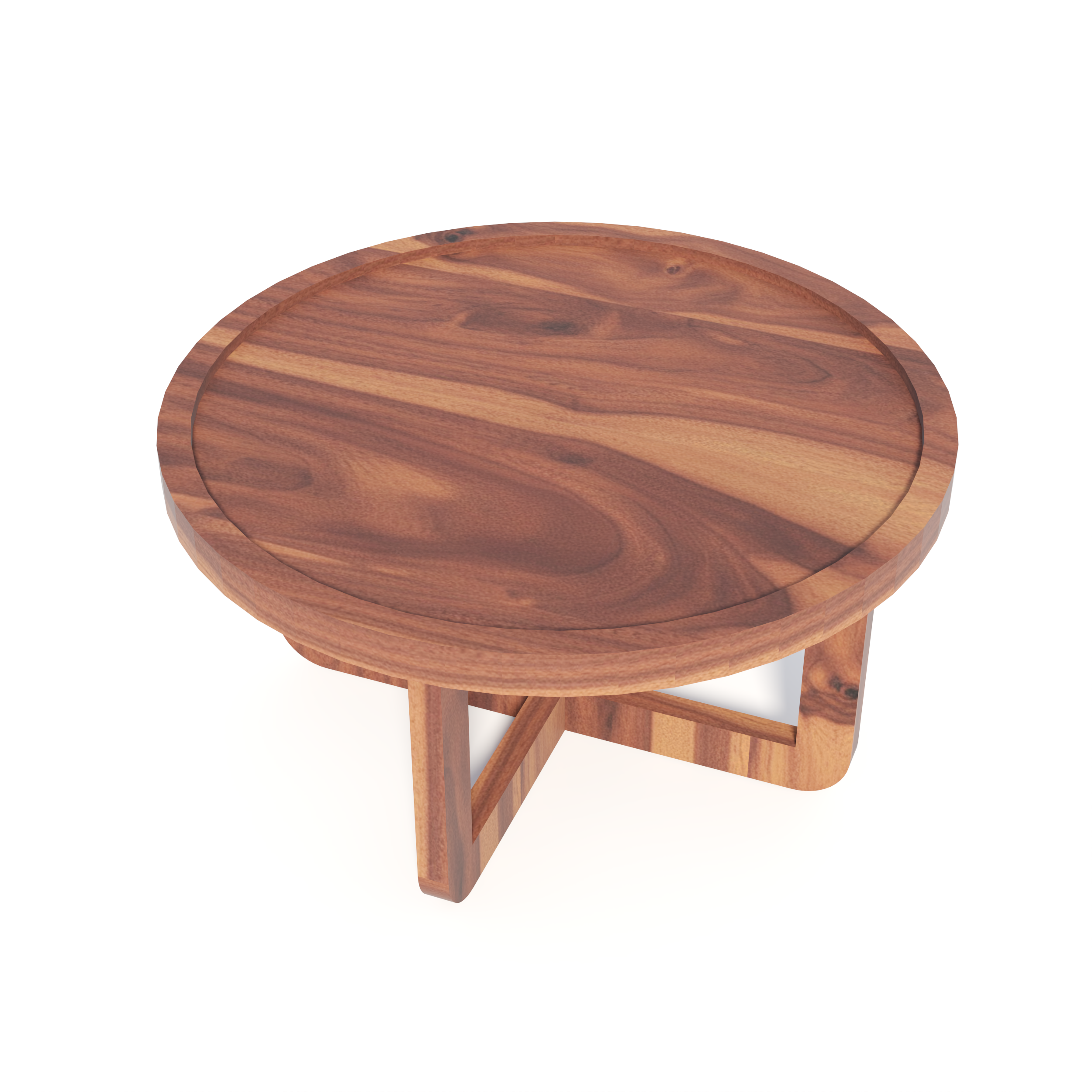 Florestawud Solid Sheesham Wood Round Coffee Table – Honey Finish