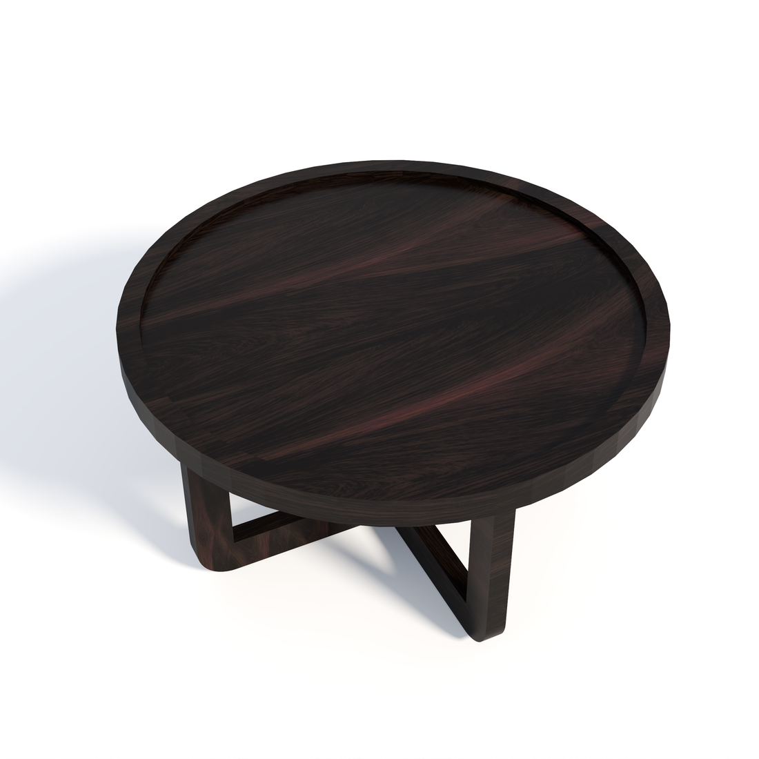Florestawud Solid Sheesham Wood Round Coffee Table – Walnut Finish