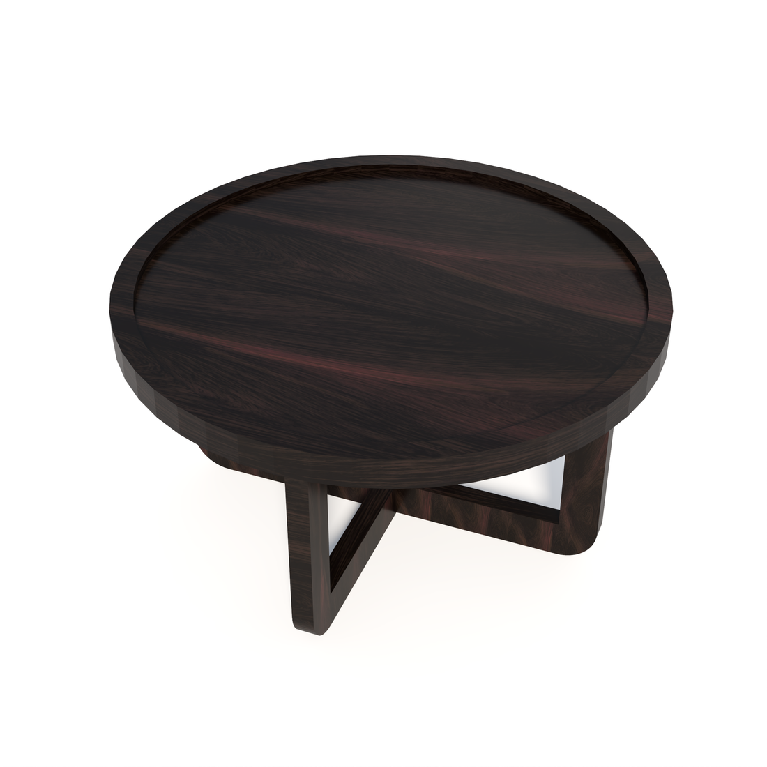 Florestawud Solid Sheesham Wood Round Coffee Table – Walnut Finish