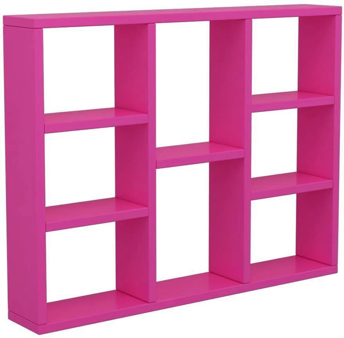 Modern Red Wall Shelf with Open Display Storage Unit