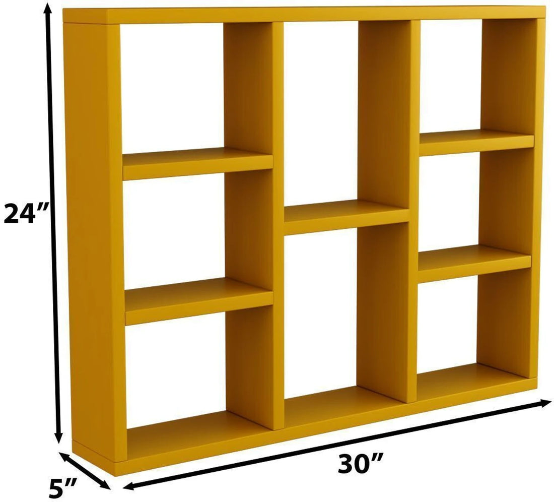 Modern Yellow Wall Display Shelf for Home & Office Decor