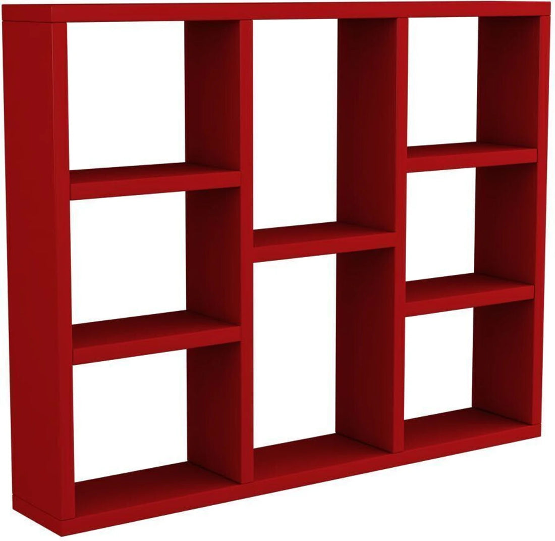 Modern Red Wall Display Shelf for Home & Office Decor