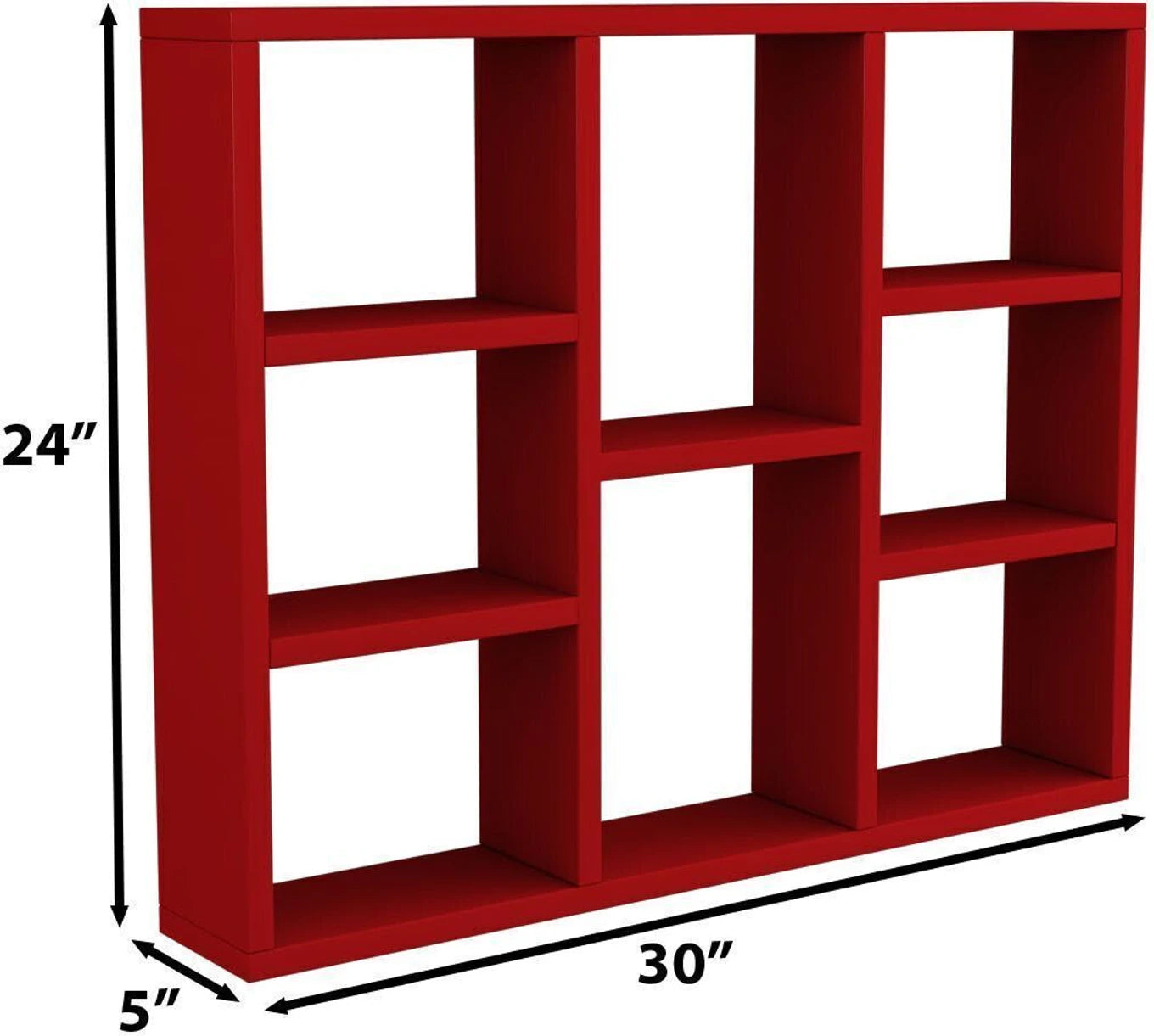 Modern Red Wall Display Shelf for Home & Office Decor