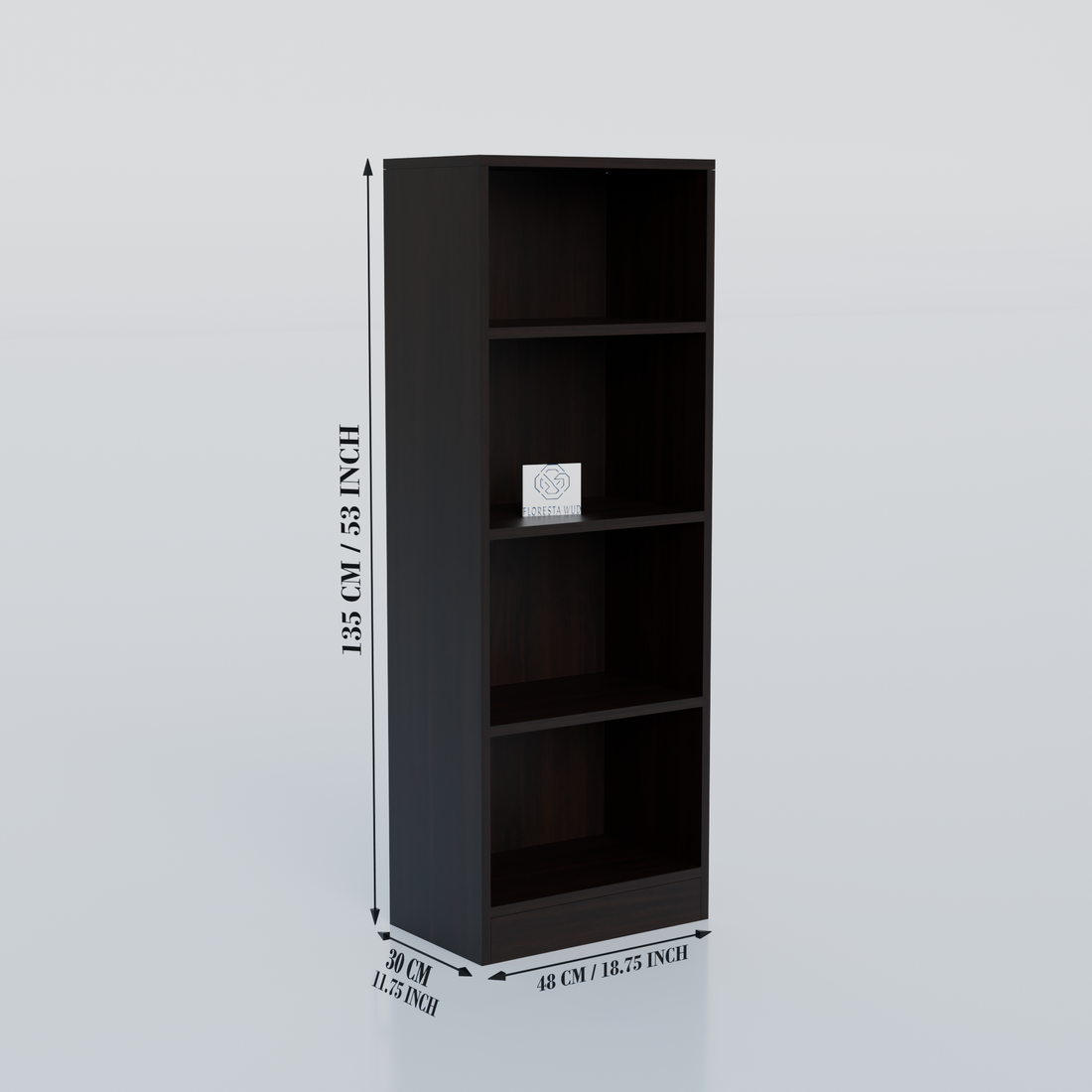 Florestawud Engineered Wood 4-Tier Open Kitchen Storage Rack – Wenge Finish