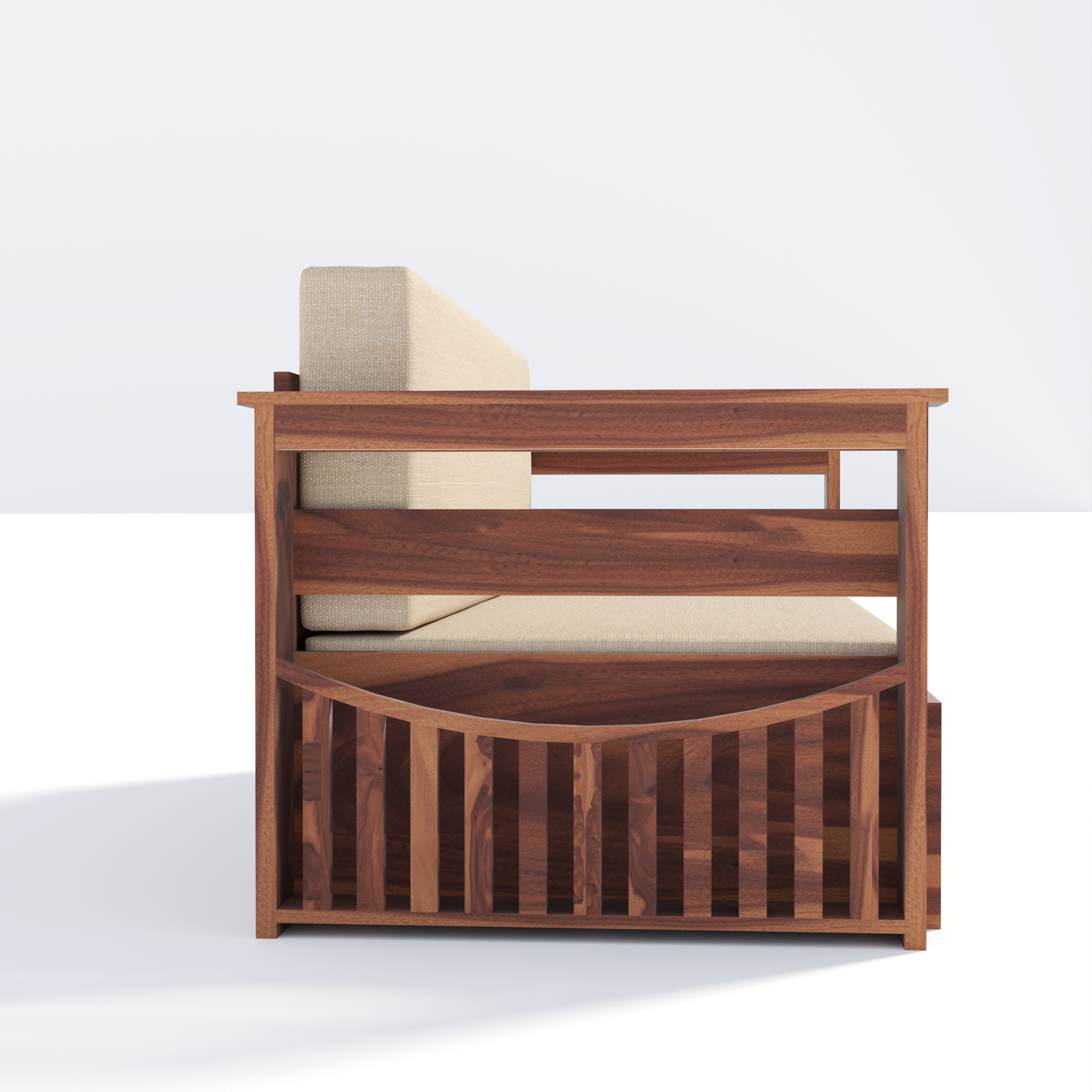 Florestawud Solid Sheesham Wood Sofa Cum Bed with Storage – Honey Finish