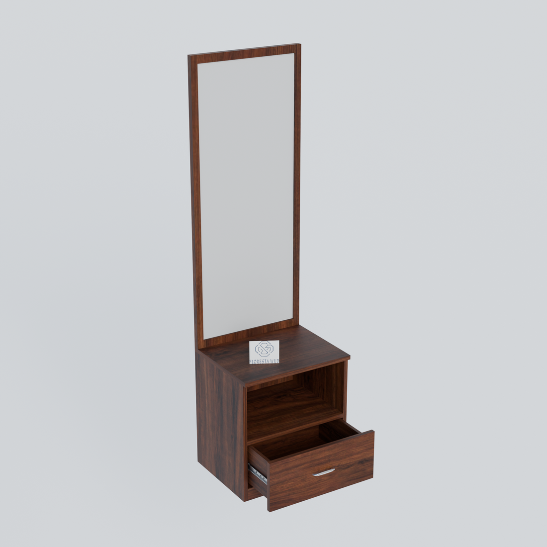 Florestawud Engineered Wood Dressing Table with Mirror – Brown Finish