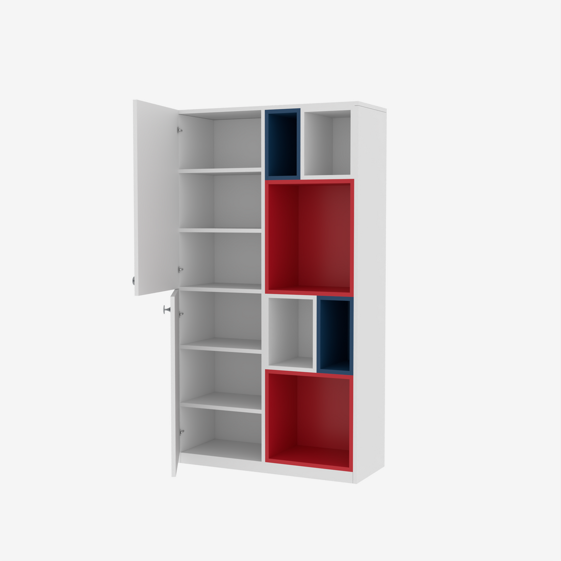 Florestawud Kids Book Storage Cabinet with Shelves – White Finish