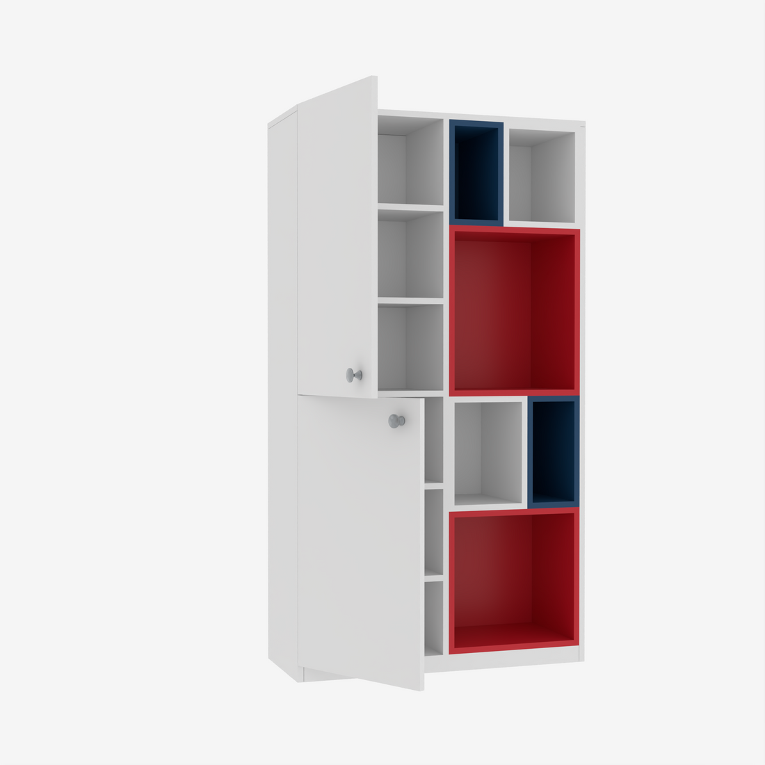 Florestawud Kids Book Storage Cabinet with Shelves – White Finish