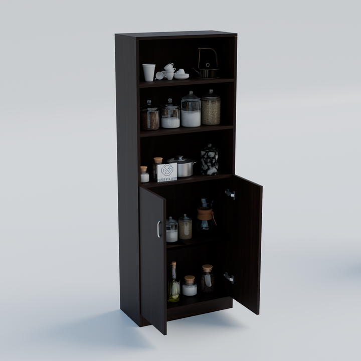 Florestawud Wooden Kitchen Storage Cabinet with Shelves – Wenge Color