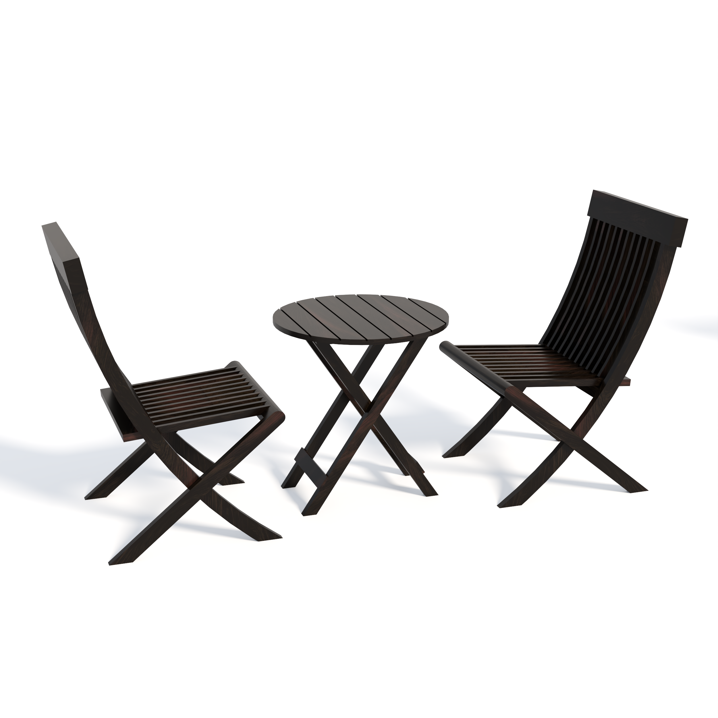 Florestawud Solid Sheesham Wood Outdoor Bistro Set – Walnut Finish