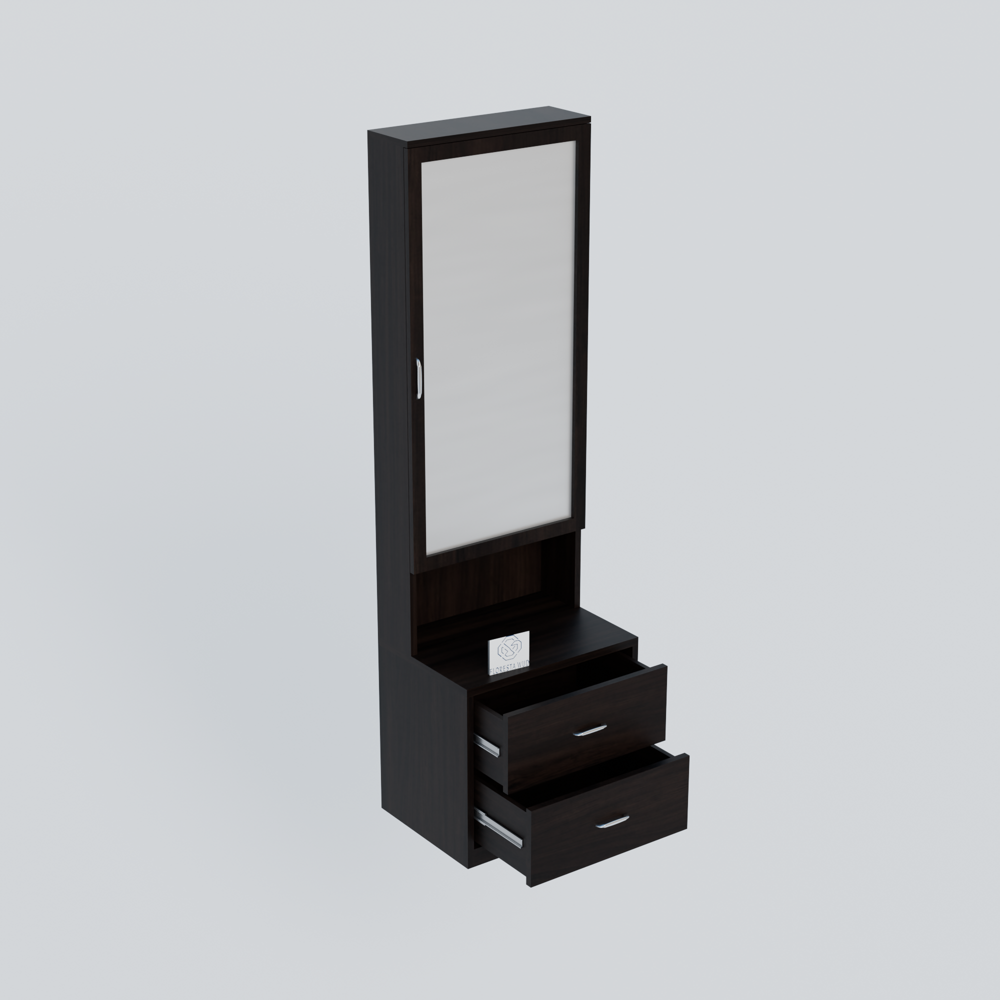 Engineered Wood Dressing Table with Mirror & 2 Drawers – Wenge Finish