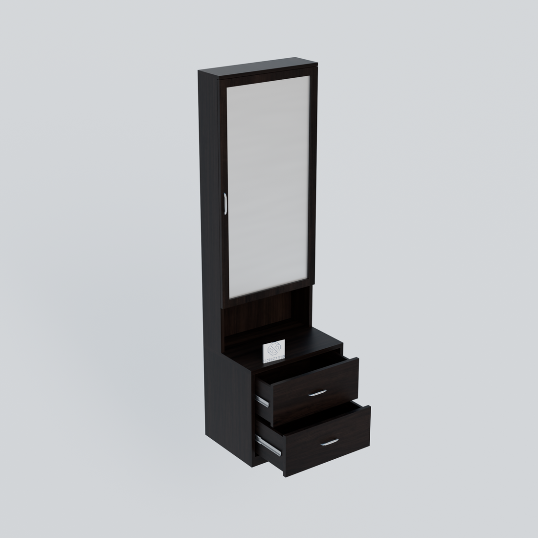 Engineered Wood Dressing Table with Mirror & 2 Drawers – Wenge Finish