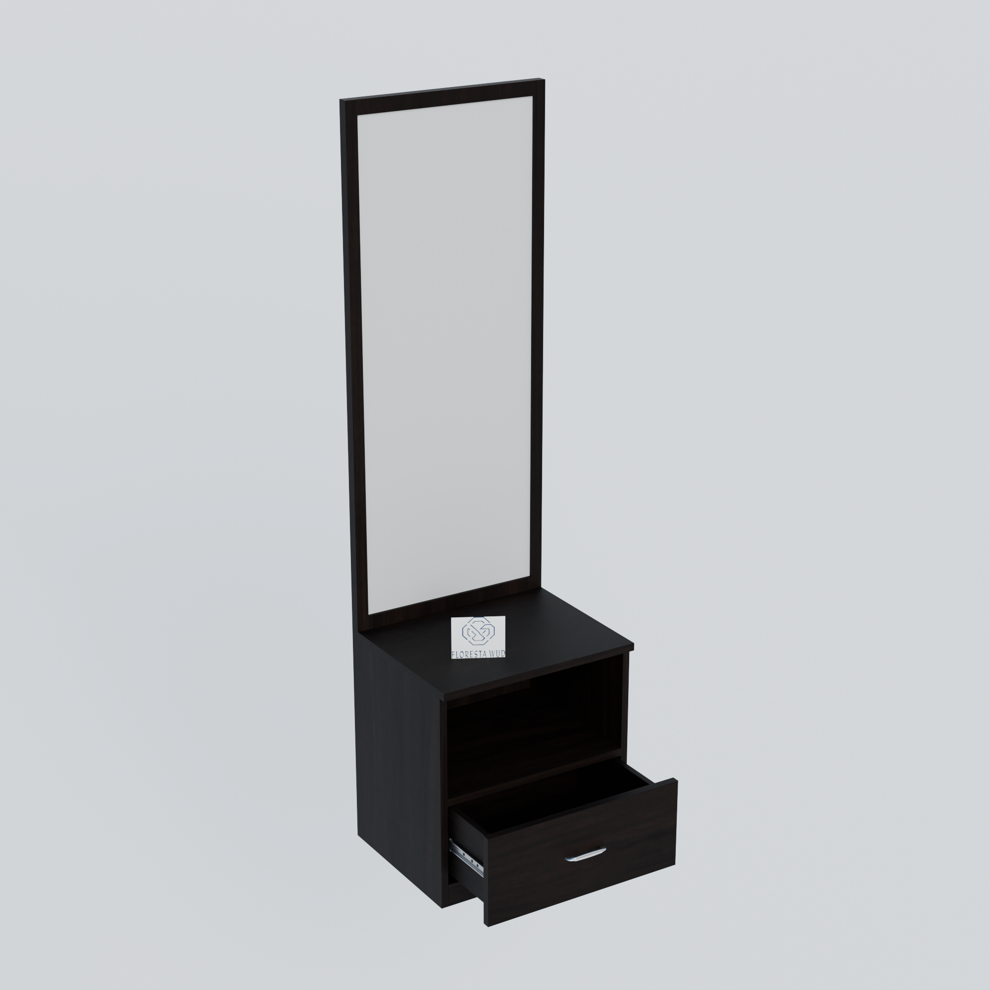 Florestawud Engineered Wood Dressing Table with Mirror – Wenge Finish
