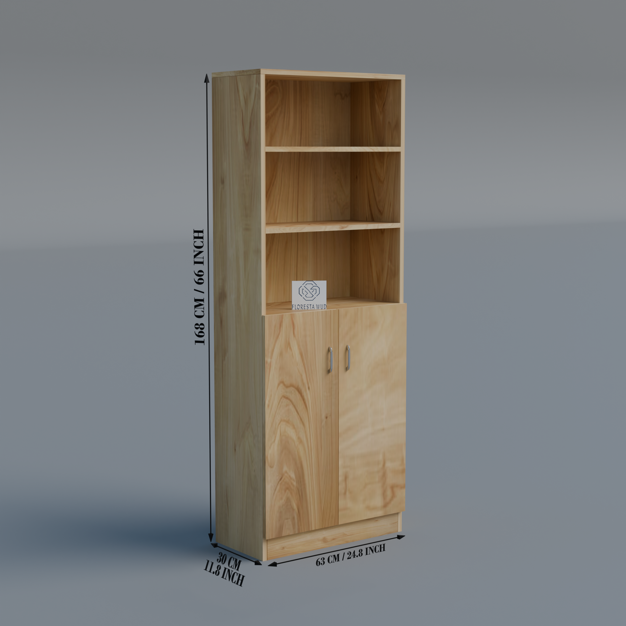 Florestawud Wooden Kitchen Storage Cabinet with Shelves – Natural color