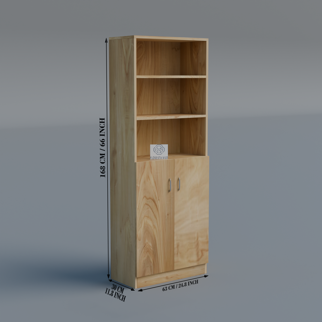 Florestawud Wooden Kitchen Storage Cabinet with Shelves – Natural color