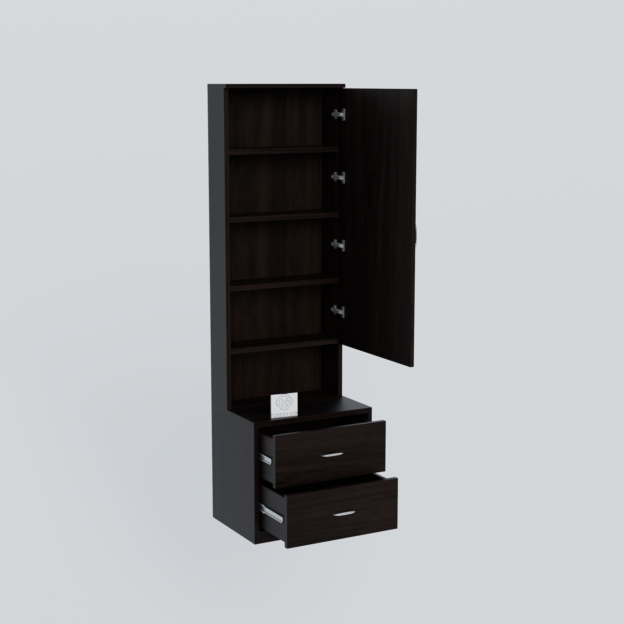 Engineered Wood Dressing Table with Mirror & 2 Drawers – Wenge Finish