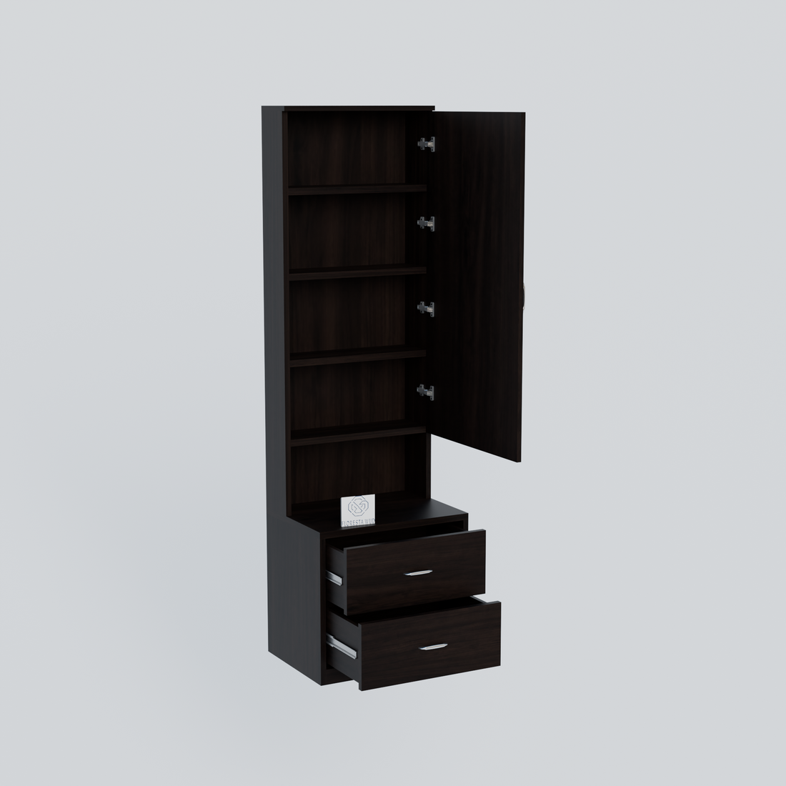 Engineered Wood Dressing Table with Mirror & 2 Drawers – Wenge Finish
