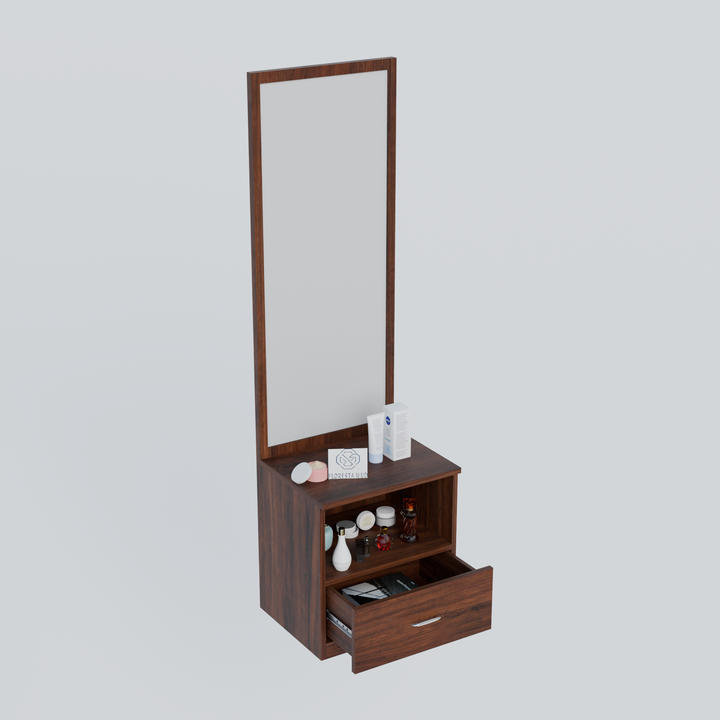 Florestawud Engineered Wood Dressing Table with Mirror – Brown Finish