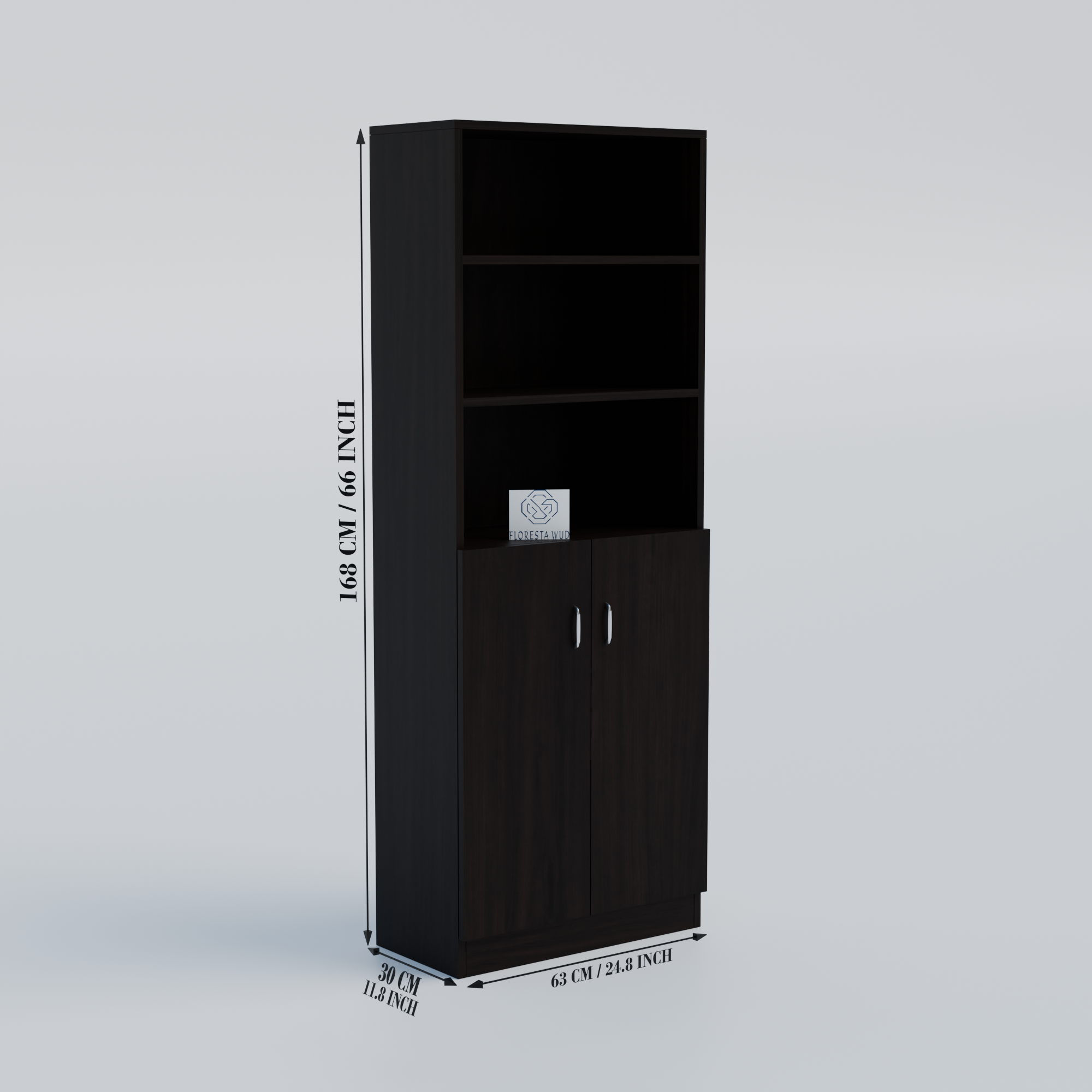 Florestawud Wooden Kitchen Storage Cabinet with Shelves – Wenge Color