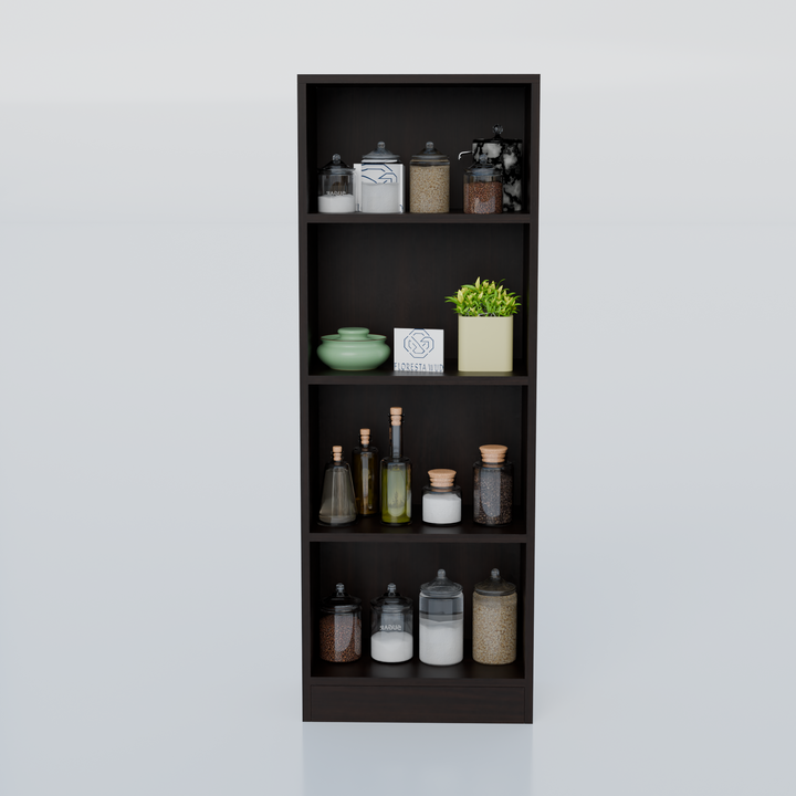 Florestawud Engineered Wood 4-Tier Open Kitchen Storage Rack – Wenge Finish