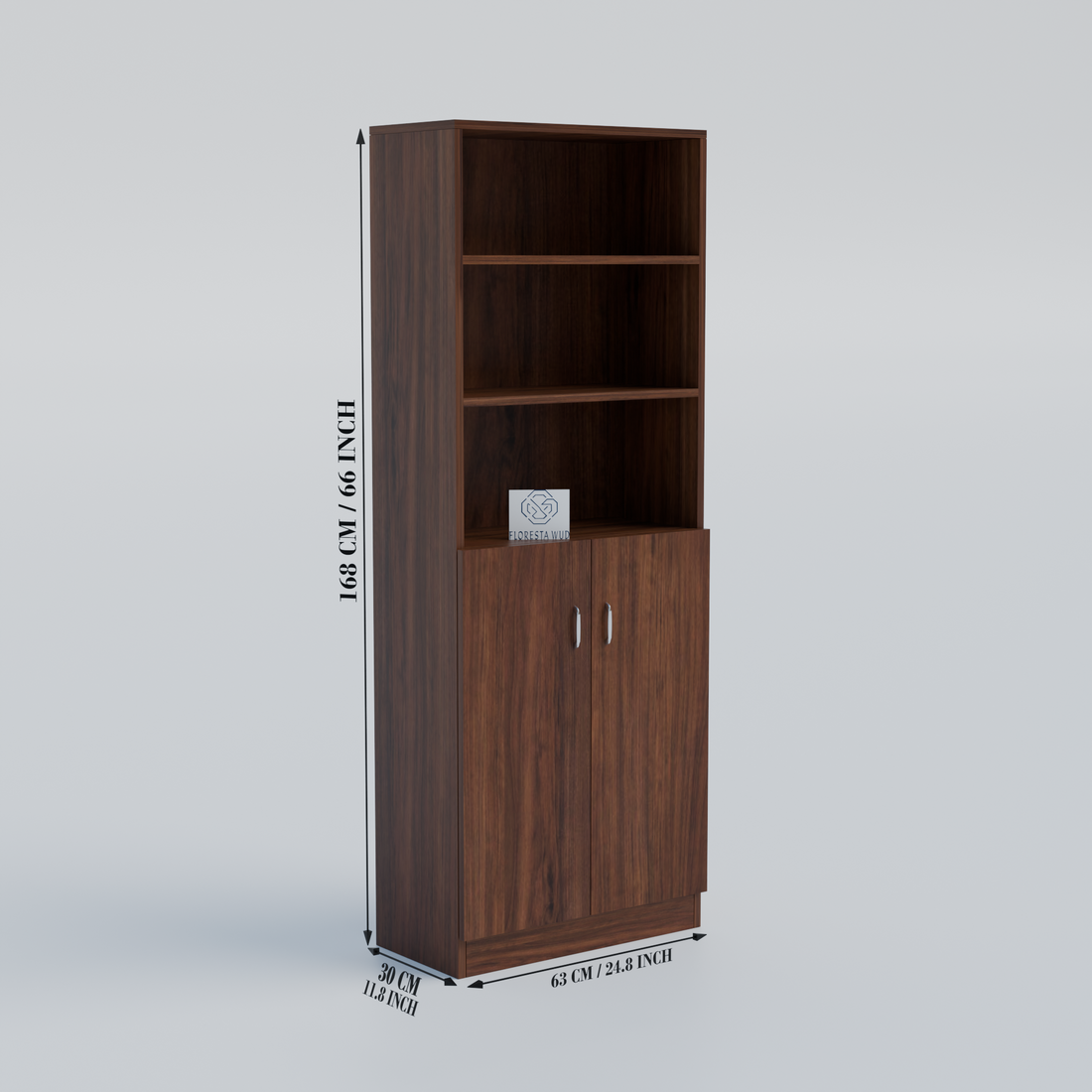 Florestawud Wooden Kitchen Storage Cabinet with Shelves – Brown Color