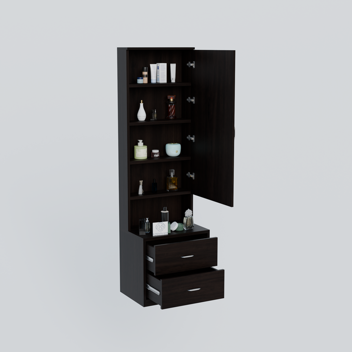 Engineered Wood Dressing Table with Mirror & 2 Drawers – Wenge Finish