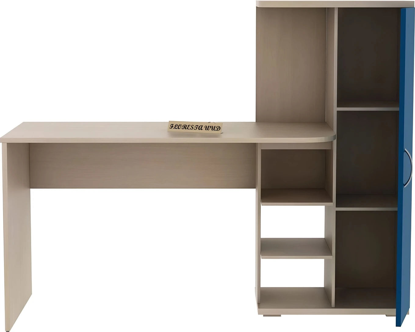 Modern Study Table with Storage Cabinet & Bookshelf