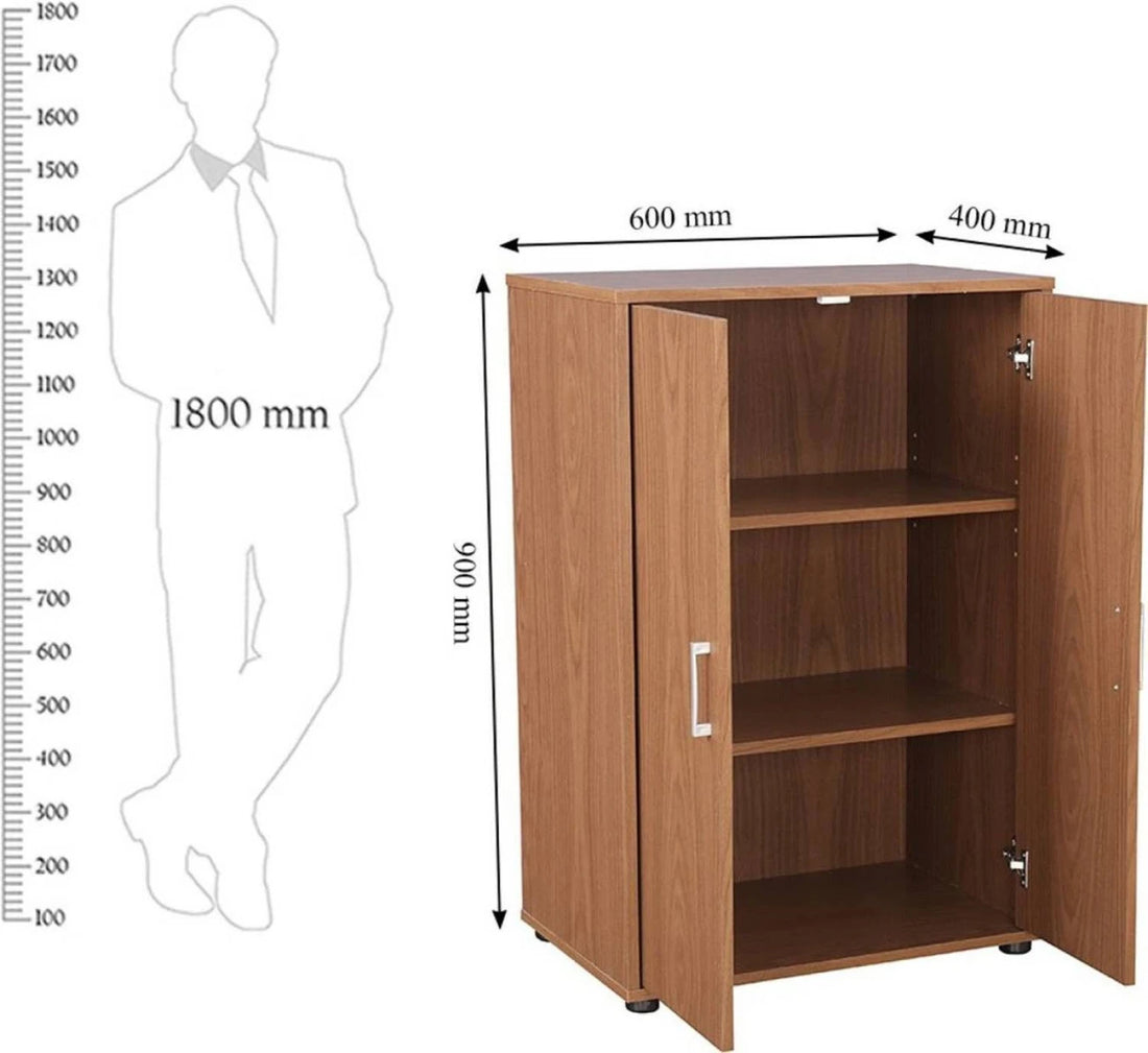 Wooden Storage Cabinet with Double Doors for Home & Office