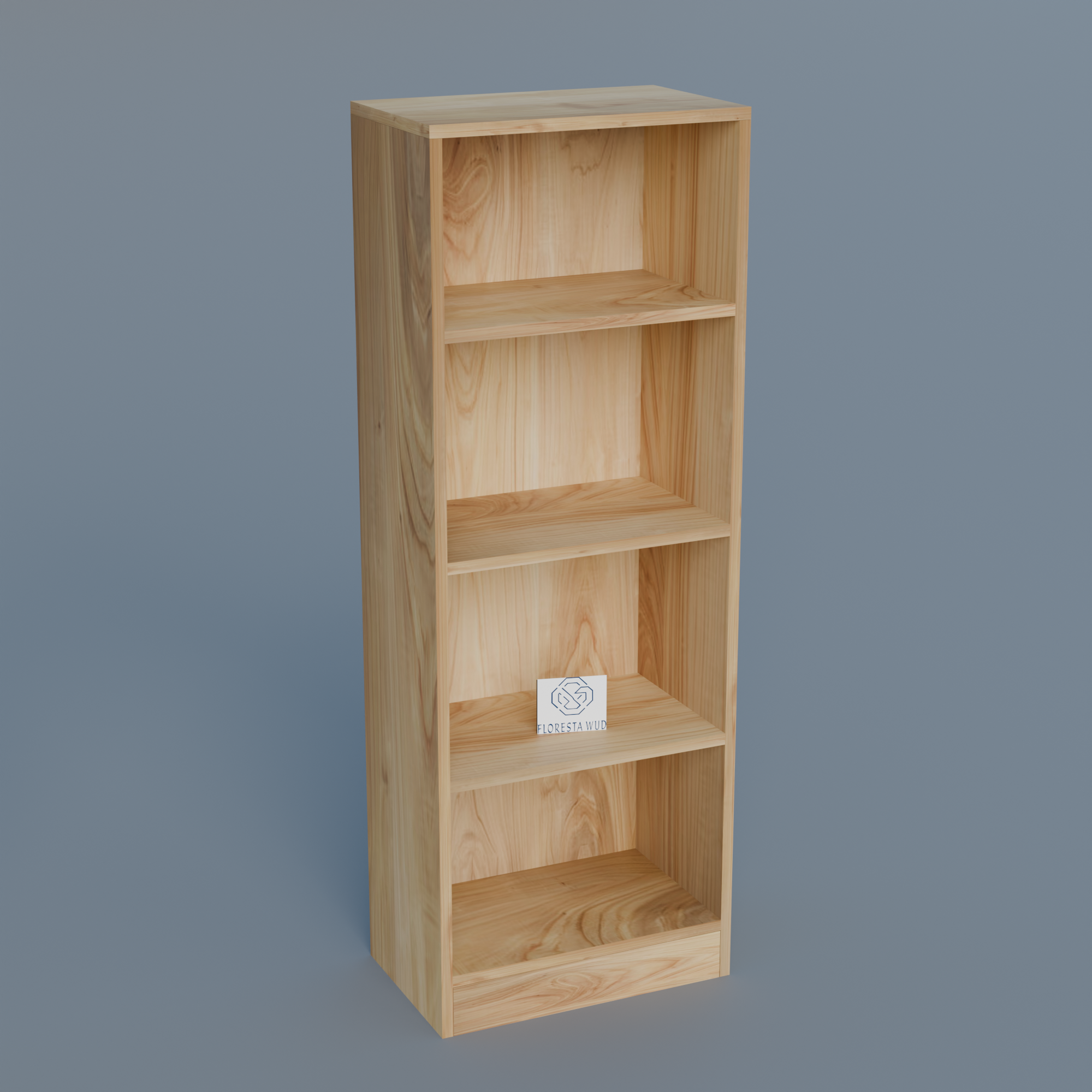 Florestawud Engineered Wood 4-Tier Open Kitchen Storage Rack – Natural Finish