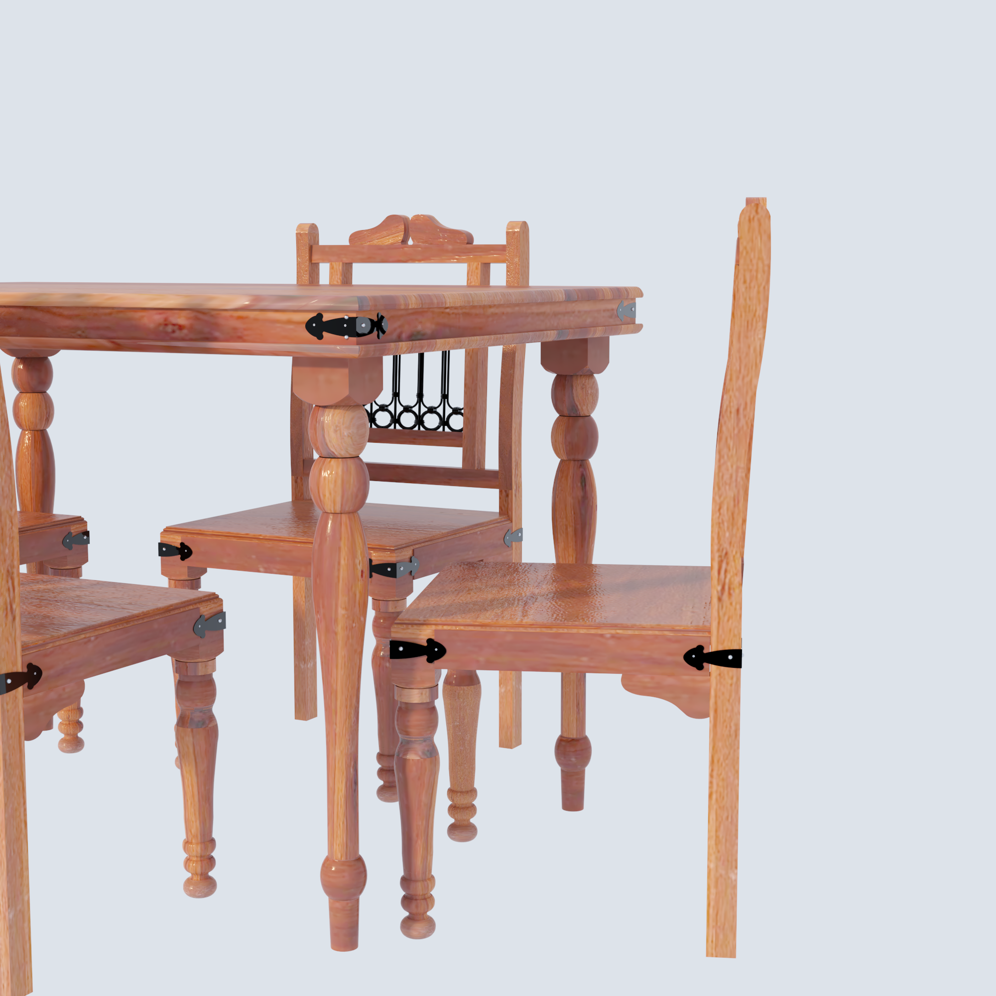 Florestawud Solid Sheesham Wood 4 Seater Dining Table Set – Honey Finish