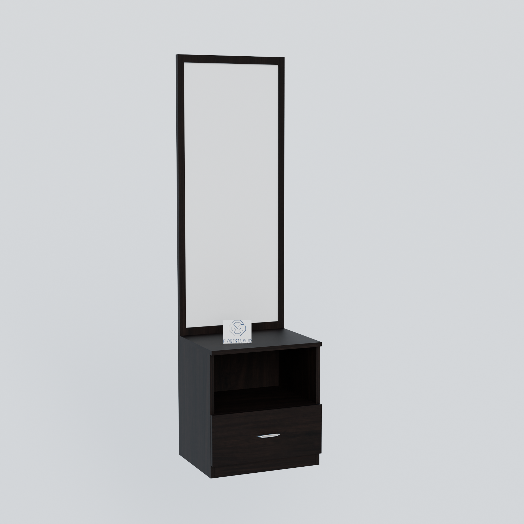 Florestawud Engineered Wood Dressing Table with Mirror – Wenge Finish