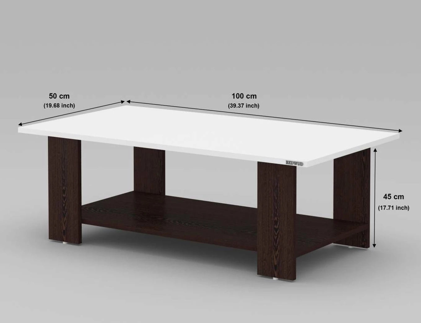 Modern White Coffee Table with Open Storage Shelf
